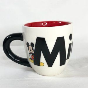MICKEY MOUSE Large Coffee Mug Cup White Black and Red Disney Parks 16 ounce